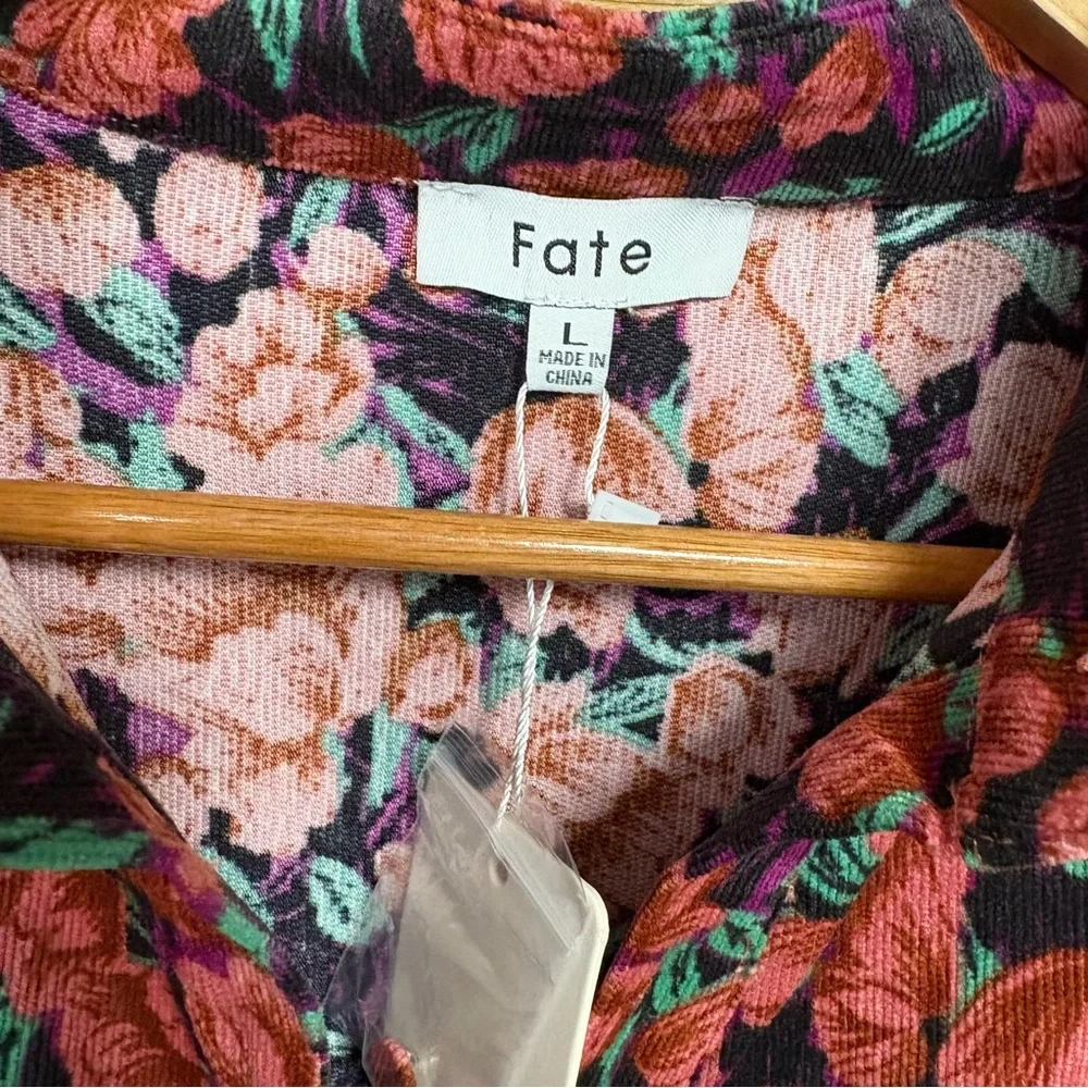 Fate Bohme Floral Button Down Ruched Dress Size Large - Picture 8 of 10